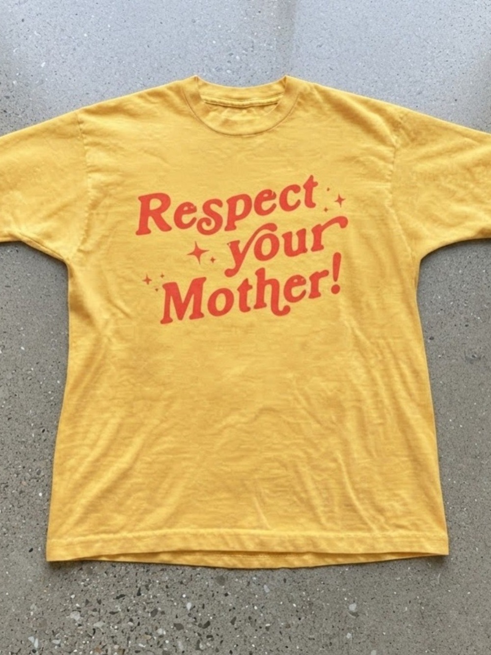 Respect Your Mother Yellow Cotton Gildan T-Shirt Graphic Tee